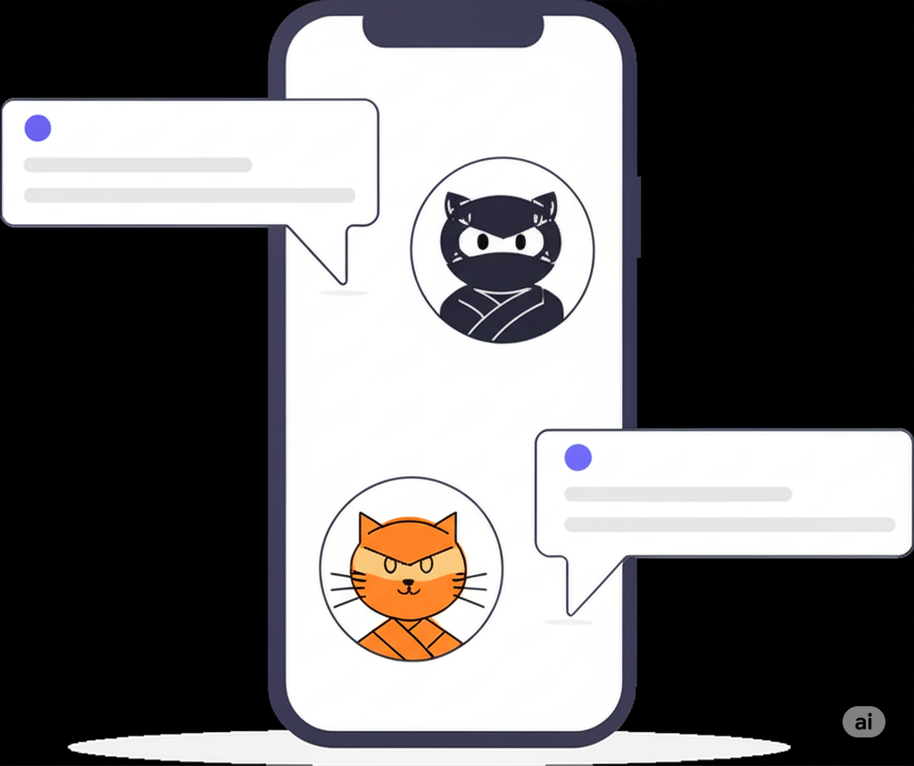Illustration of people chatting directly